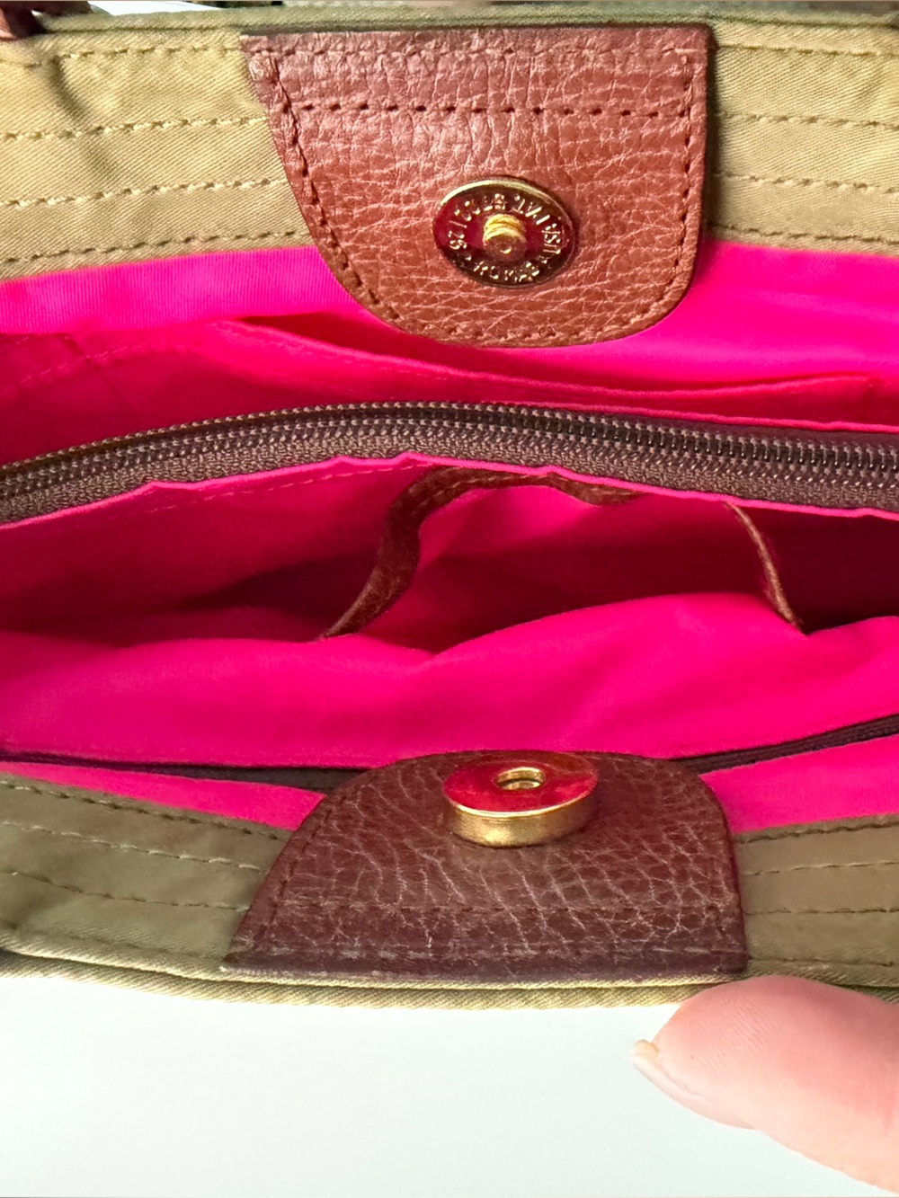 Dooney & Bourke Khaki Nylon Small Gwenny Tote - Picture 9 of 11